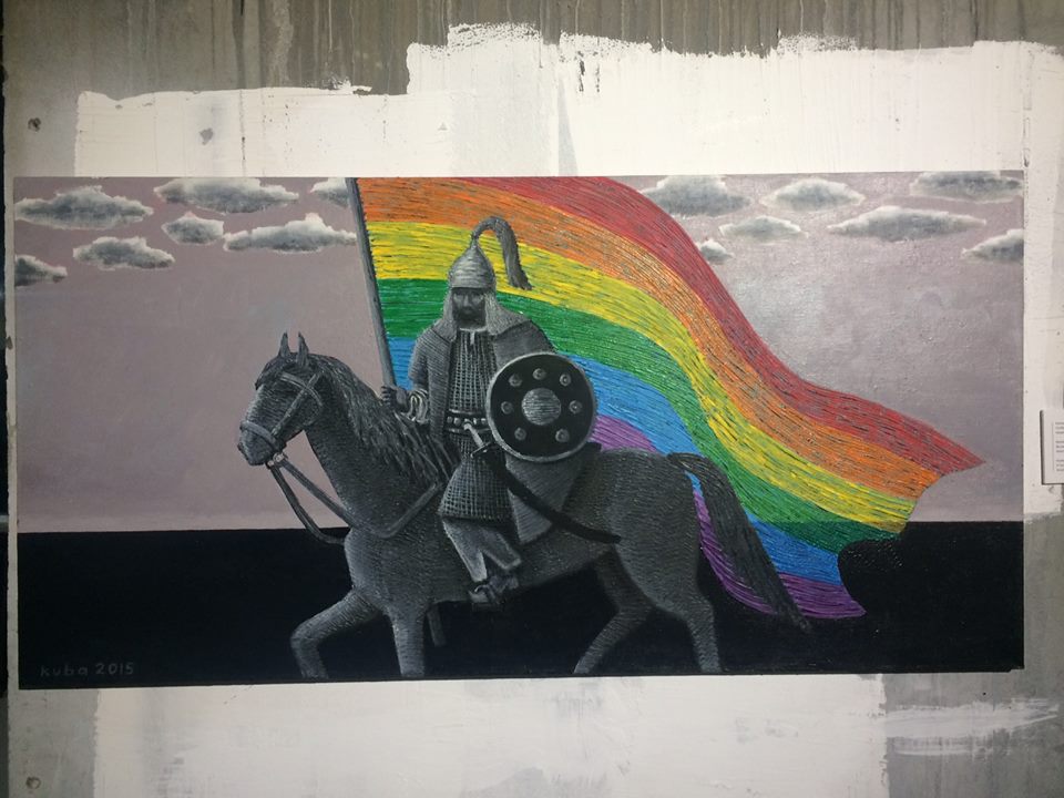 Батыр с флагом ЛГБТ