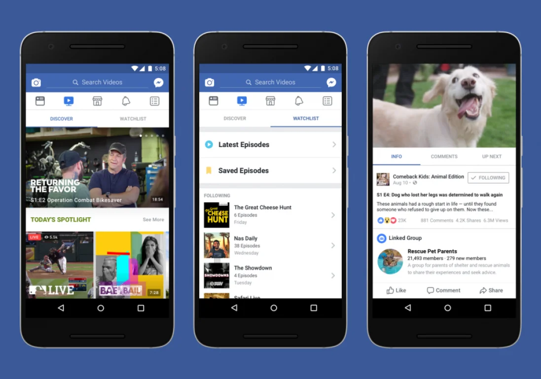 Facebook представила свою видеоплатформу Facebook Watch