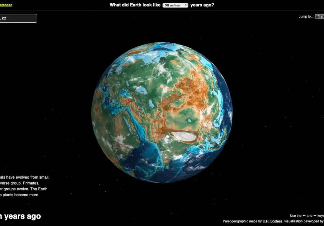 Карта, позволяющая увидеть, как изменялась земля за последние 750 миллионов лет