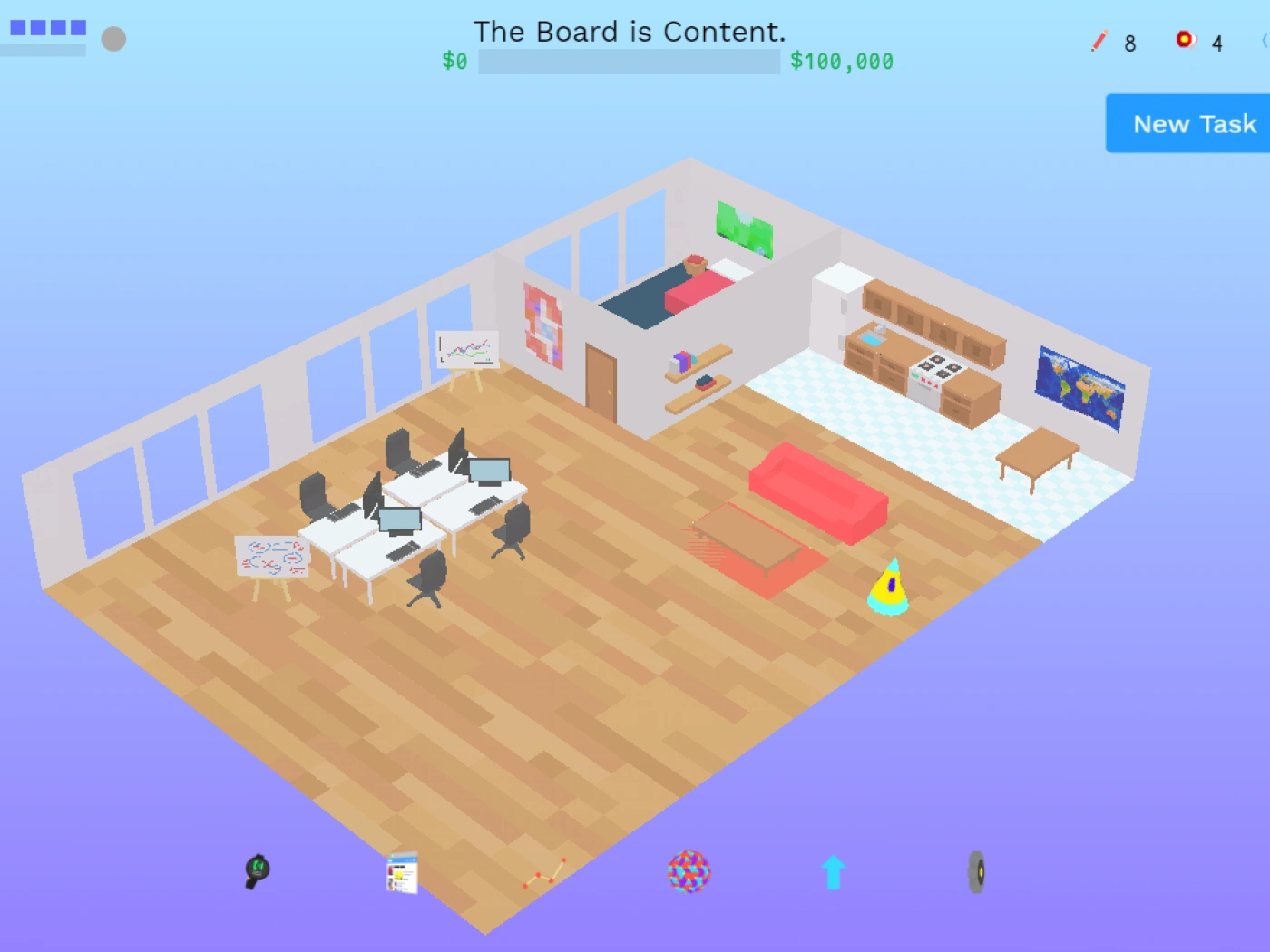 Дизайнер создал игру как Sims, в которой строят стартапы