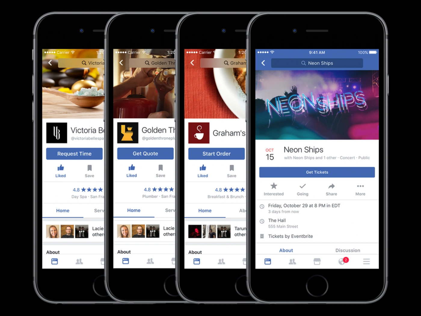 В Facebook появилась функция заказа еды на дом