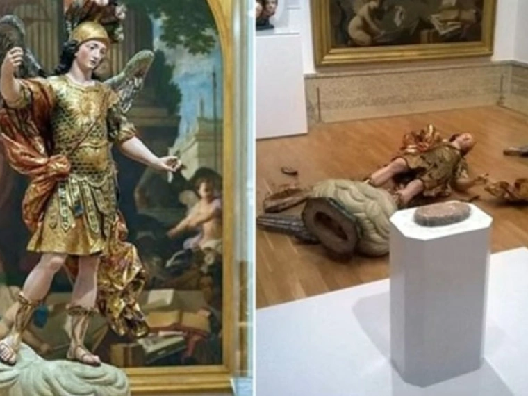 Турист разбил статую XVIII века в музее Лиссабона, пытаясь сделать селфи
