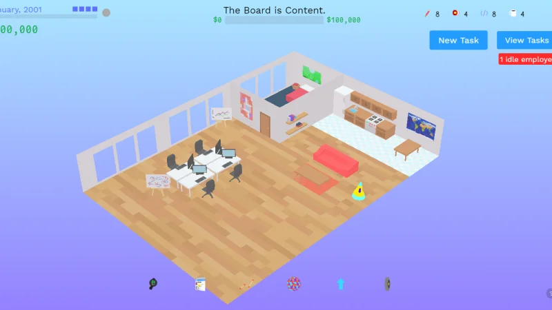 Дизайнер создал игру как Sims, в которой строят стартапы