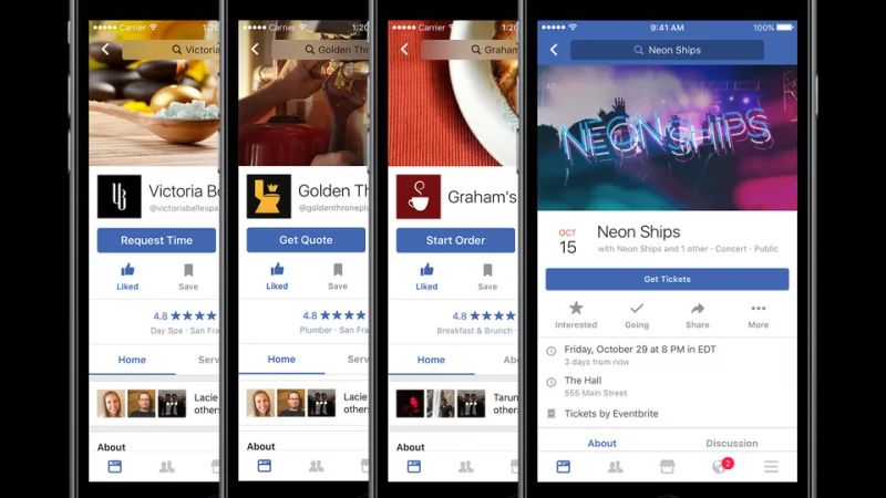 В Facebook появилась функция заказа еды на дом