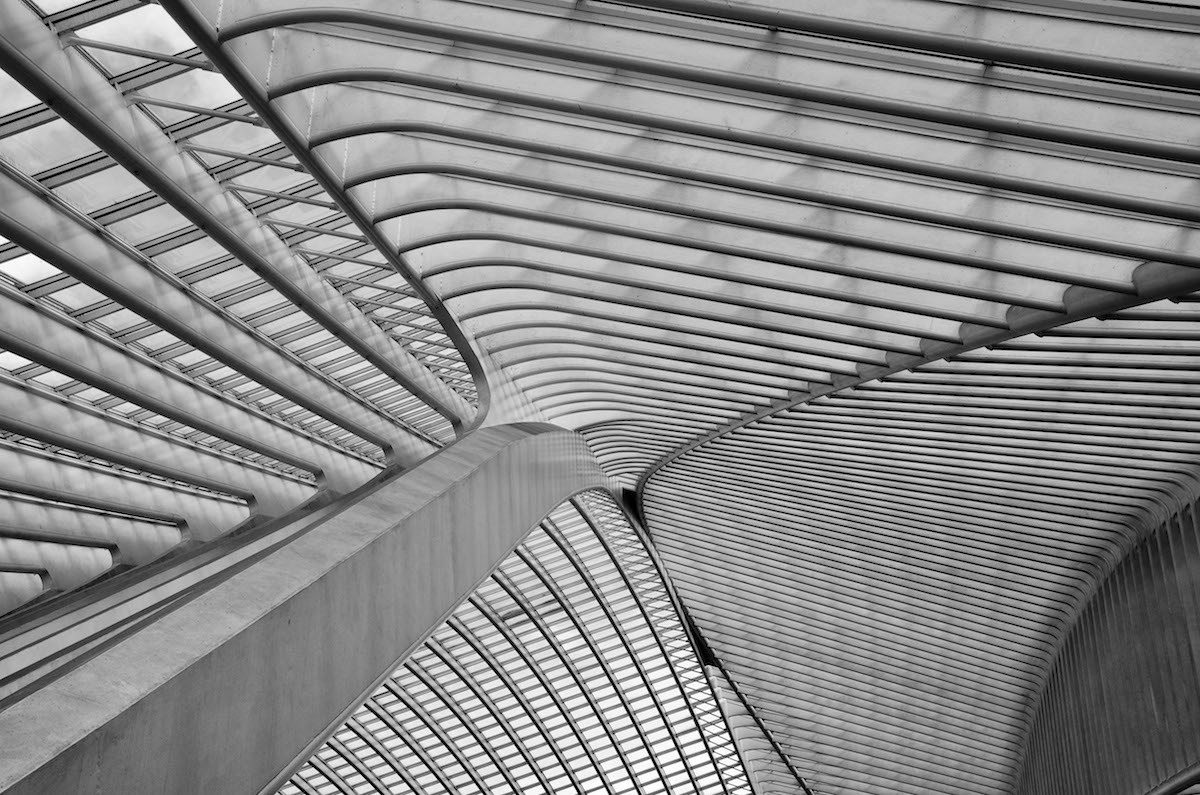потолок железнодорожной станции Liège-Guillemins