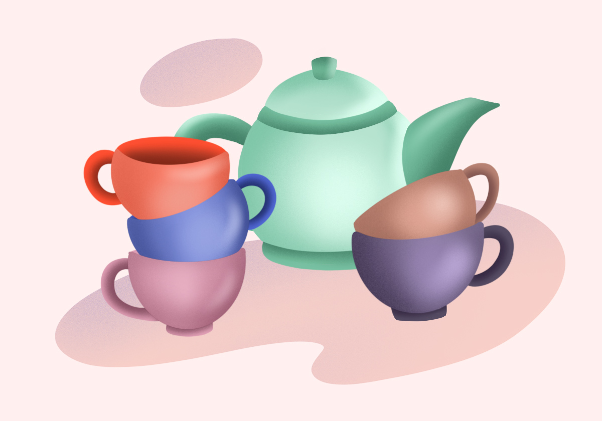 чашки с чаем