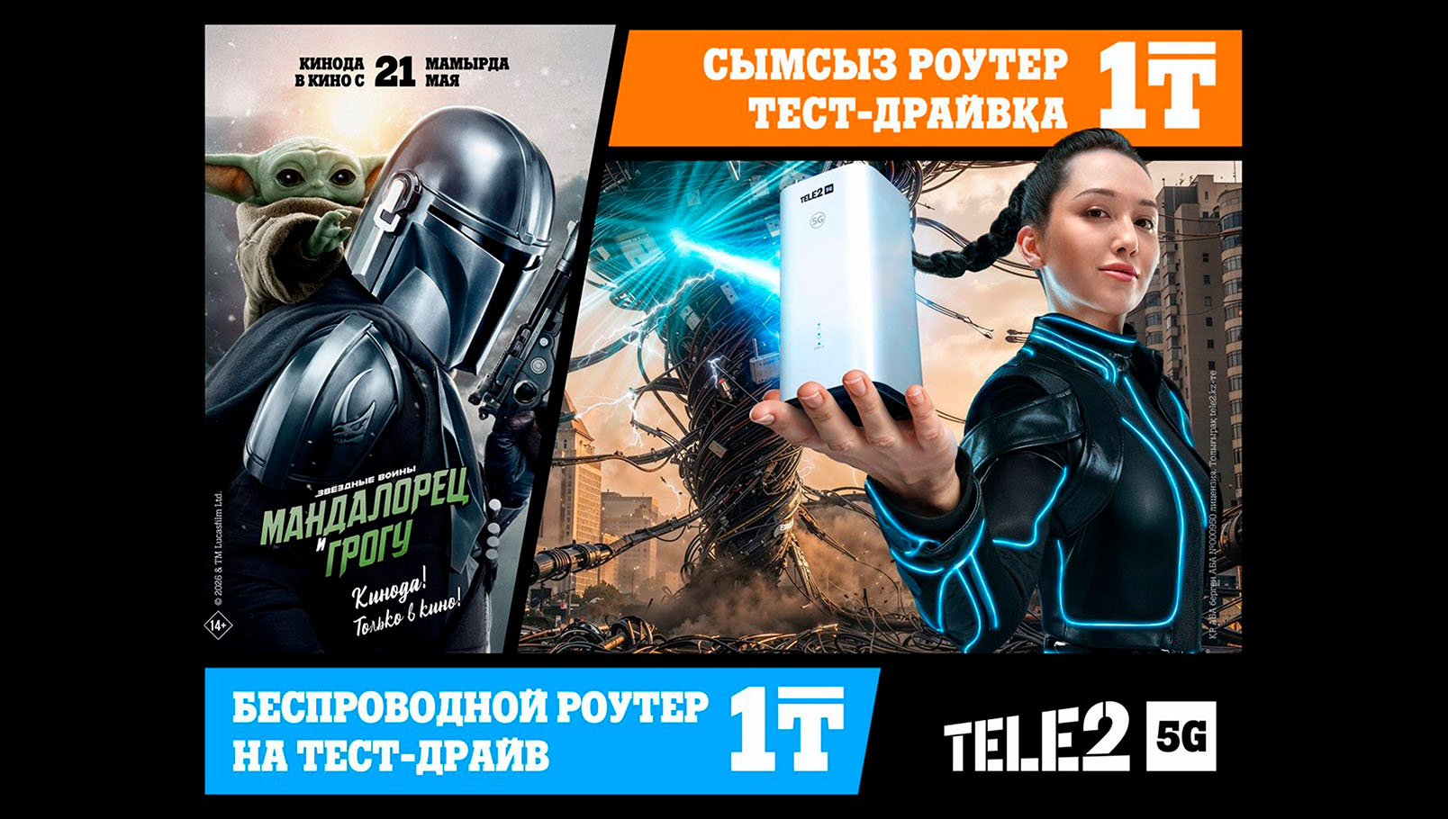 Tele2 5G роутер. Мандалорец и Грогу. Star Wars Казахстан. FWA роутер Tele2. беспроводной домашний интернет. 5G интернет Казахстан. лимитированный роутер Star Wars. роутер без проводов. Tele2 FWA устройство. предзаказ 5G роутера